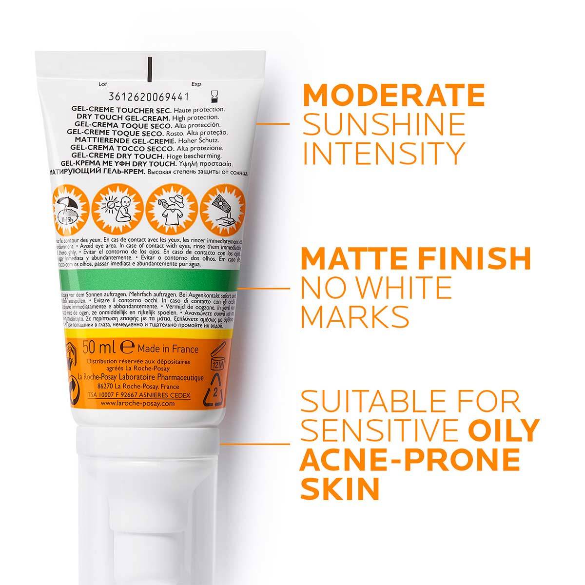 La  Roche  Anthelios  Spf  50+ Anti-Shine  Gel -Cream Dry   Touch  Muttifying  Effect