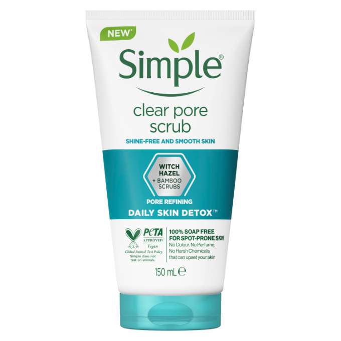 Simple  Clear Pore  Scrub  Witch  Hazel  +Bamboo  Scrubs   Pore  Refining   Daily  Skin Detox